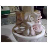 Floral Capodimonte Table/Desk Lamp with Shade