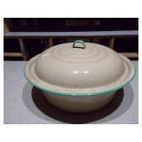 Enamel Bowl/Pan with Lid