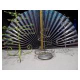These are various metal wire ornament or jewelry display stands,