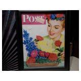 The image displays three framed vintage collectibles,