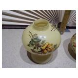 These are vintage hand-painted glass lamp shades