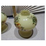 These are vintage hand-painted glass lamp shades