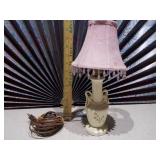 This appears to be a vintage Italian Capodimonte-style porcelain table lamp.