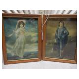This set includes framed prints of the famous paintings Pinkie by Sir Thomas Lawrence and The Blue Boy by Thomas Gainsborough