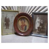 This is an antique convex glass or "bubble glass" portrait, popular from around 1880 to 1920.