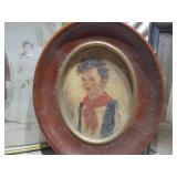 This is an antique convex glass or "bubble glass" portrait, popular from around 1880 to 1920.