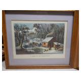 These are framed prints of Currier & Ives lithographs