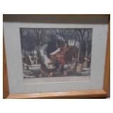 These are framed prints of Currier & Ives lithographs