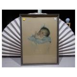 This is a vintage print titled "A Little Bit of Heaven" by American artist Bessie Pease Gutmann