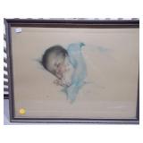 This is a vintage print titled "A Little Bit of Heaven" by American artist Bessie Pease Gutmann