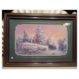 This is a vintage collectible art print by Lee K. Parkinson, known by various names including "Winter Wonderland" or "Sleigh Ride