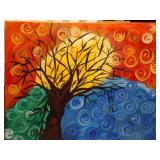 These are two acrylic paintings on canvas