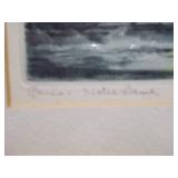 This appears to be a vintage, one of the 1st etchings from hand-watercolored etching of the Notre Dame Cathedral in Paris,