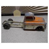 These are vintage TootsieToy diecast trucks, likely models from the 1950s or 1960