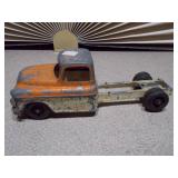 These are vintage TootsieToy diecast trucks, likely models from the 1950s or 1960