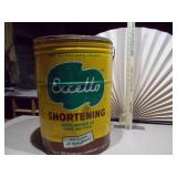 This is a vintage 50-pound Excello shortening tin can