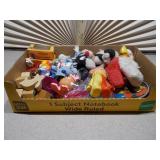 The image displays a collection of vintage fast-food toys, primarily from McDonald