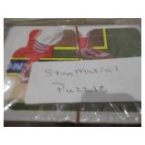 The image displays a lot of assorted sports trading cards and collectibles, primarily featuring vintage baseball cards from the late 1980s