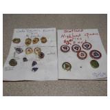 This image displays a collection of assorted vintage enamel pins