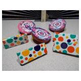 These are vintage metal tin New Year