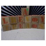 These are classic wooden alphabet blocks.