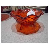 The items in the image are vintage Anchor Hocking Royal Ruby red glass bowls