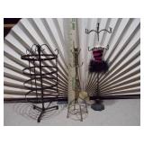 These are various metal and mannequin jewelry display stands and holders.