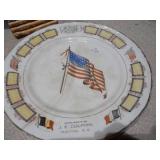 The main subject is a vintage 1919 calendar plate