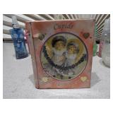 The collection includes various sizes, shapes, and colors of glass bottles