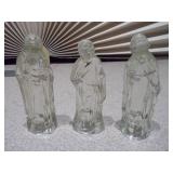 This is a vintage clear glass nativity set