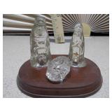 This is a vintage clear glass nativity set