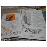 The image shows a collection of assorted vintage print ephemera