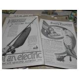 The image shows a collection of assorted vintage print ephemera