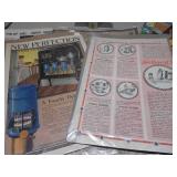 The image shows a collection of assorted vintage print ephemera