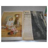 The image shows a collection of assorted vintage print ephemera