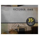 The image shows a collection of assorted vintage print ephemera