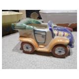 The image features several ceramic planters,