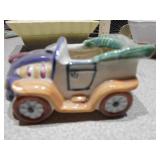 The image features several ceramic planters,