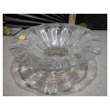 The image features a collection of vintage pressed glass bowls