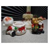 This is a lot of assorted Santa Claus figurines