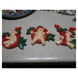 The image displays a collection of assorted vintage Christmas decorations and ornaments