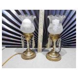 This is a pair of vintage brass boudoir or accent lamps