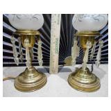 This is a pair of vintage brass boudoir or accent lamps