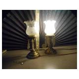 This is a pair of vintage brass boudoir or accent lamps