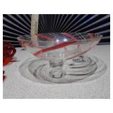 The image displays a collection of ruby red glass collectible items,