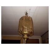 hexagon-shaped brass swag lantern lamp