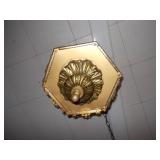 hexagon-shaped brass swag lantern lamp