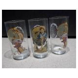 This image features a set of vintage Coors beer glasses from the 1970s