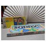 This image features a vintage 1992 edition of the board game Sorry!