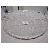 This vintage crystal set appears to be a Mikasa serving platter with matching candle holders